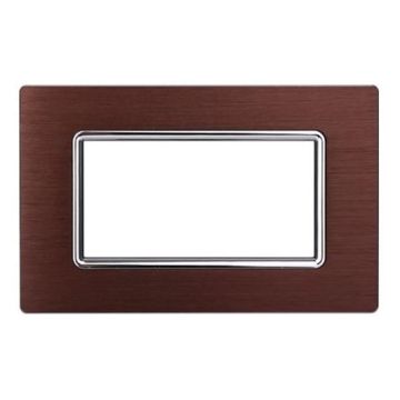 Ettroit placca compatibile Bticino Livinglight 3 moduli alluminio colore bronzo - LN86310