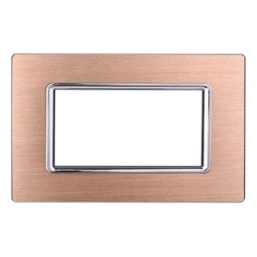 Ettroit placca compatibile Bticino Livinglight 3 moduli alluminio colore oro - LN86311