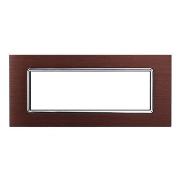 Ettroit placca compatibile Bticino Livinglight 7 moduli alluminio colore bronzo - LN86710