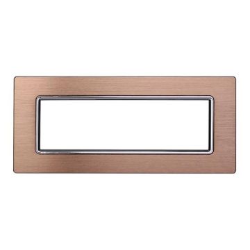 Ettroit placca compatibile Bticino Livinglight 7 moduli alluminio colore oro - LN86711