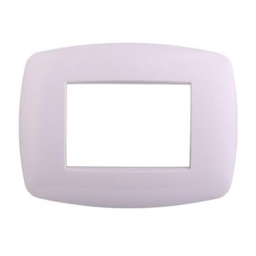 Ettroit placca compatibile Bticino Livinglight 3 moduli plastica slim colore bianco - LN87301