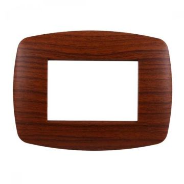 Ettroit placca compatibile Bticino Livinglight 3 moduli plastica slim colore radica - LN87303