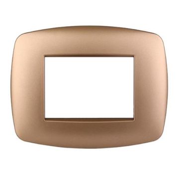 Ettroit placca compatibile Bticino Livinglight 3 moduli plastica slim colore oro - LN87311
