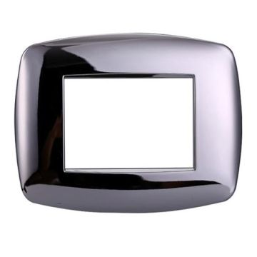 Ettroit placca compatibile Bticino Livinglight 3 moduli plastica slim colore cromato lucido - LN87313