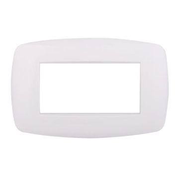 Ettroit placca compatibile Bticino Livinglight 4 moduli plastica slim colore bianco - LN87401