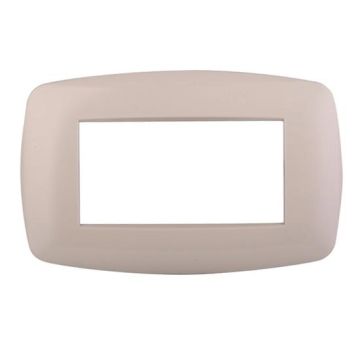 Ettroit placca compatibile Bticino Livinglight 4 moduli plastica slim colore sabbia - LN87409