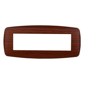 Ettroit placca compatibile Bticino Livinglight 7 moduli plastica slim colore radica - LN87703