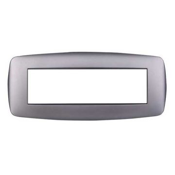 Ettroit placca compatibile Bticino Livinglight 7 moduli plastica slim colore argento - LN87706