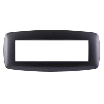Ettroit placca compatibile Bticino Livinglight 7 moduli plastica slim colore acciaio scuro - LN87707