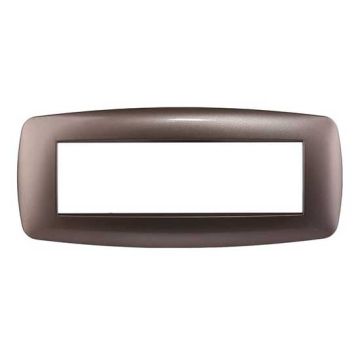 Ettroit placca compatibile Bticino Livinglight 7 moduli plastica slim colore acciaio bronzo - LN87710