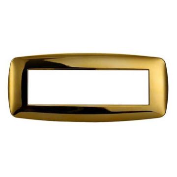 Ettroit placca compatibile Bticino Livinglight 7 moduli plastica slim colore oro lucido - LN87712
