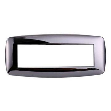 Ettroit placca compatibile Bticino Livinglight 7 moduli plastica slim colore cromato lucido - LN87713