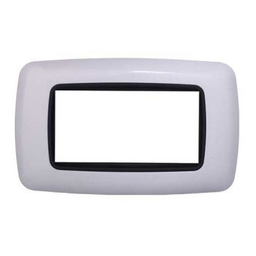 Ettroit placca compatibile Bticino Livinglight 4 moduli plastica bombata colore bianco - LN88401