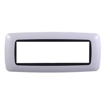 Ettroit placca compatibile Bticino Livinglight 7 moduli plastica bombata colore bianco - LN88701