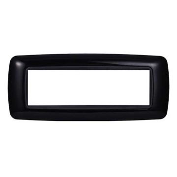 Ettroit placca compatibile Bticino Livinglight 7 moduli plastica bombata colore nero - LN88702