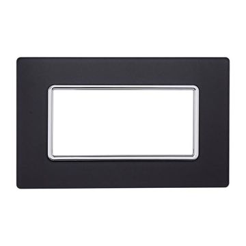 Placca compatibile Bticino Matix 4 moduli vetro colore bronzo scuro