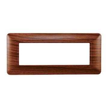 Placca compatibile Bticino Matix 6 moduli plastica colore radica