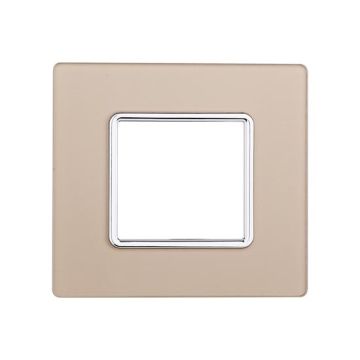 Placca compatibile Bticino Matix 2 moduli vetro colore oro