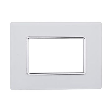 Placca compatibile Bticino Matix 3 moduli vetro colore bianco