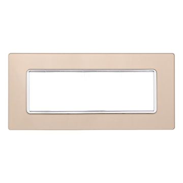 Placca compatibile Bticino Matix 6 moduli vetro colore oro
