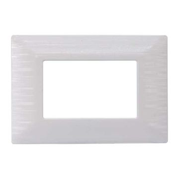 Placca compatibile Bticino Matix 3 moduli plastica colore bianco satinato