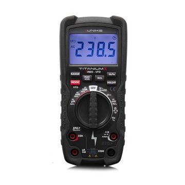 Multimetro industriale digitale ultraresistente IP67 TRMS funzione VFD CAT IV 600V, CAT III 1000V Uniks TITANIUMX