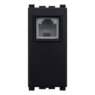 ETTROIT presa telefonica RJ11 connettore telefono colore NERO compatibile Vimar Arkè - VA2354
