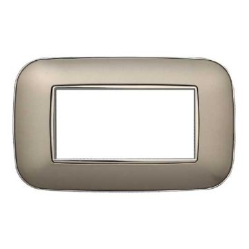 Placca compatibile Bticino Axolute 4 moduli plastica colore titanio Orbis serie Moon Ettroit AN91408