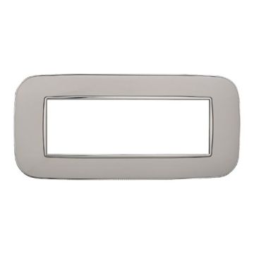 Placca compatibile Bticino Axolute 6 moduli plastica colore bianco Orbis serie Moon Ettroit AN91601