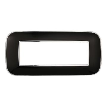 Placca compatibile Bticino Axolute 6 moduli plastica colore nero Orbis serie Moon Ettroit AN91602