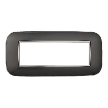 Placca compatibile Bticino Axolute 6 moduli plastica colore acciaio scuro Orbis serie Moon Ettroit AN91607