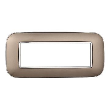 Placca compatibile Bticino Axolute 6 moduli plastica colore cromato lucido Orbis serie Moon Ettroit AN91613