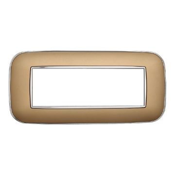 Placca compatibile Bticino Axolute 6 moduli plastica colore oro Orbis serie Moon Ettroit AN91611