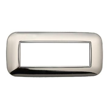 Placca compatibile Bticino Axolute 6 moduli plastica colore cromato lucido Orbis serie Moon Ettroit AN914613