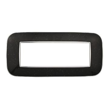 Placca compatibile Bticino Axolute 6 moduli plastica colore nero brillante Orbis serie Moon Ettroit AN91624