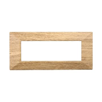 ETTROIT AN90605 Placca Piramide 6P Colore Legno Scuro Serie Moon Compatibile Con Bticino Axolute