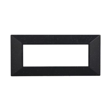 ETTROIT AN90624 Placca Piramide 6P Serie Moon Colore Nero Brillante Compatibile Con Bticino Axolute