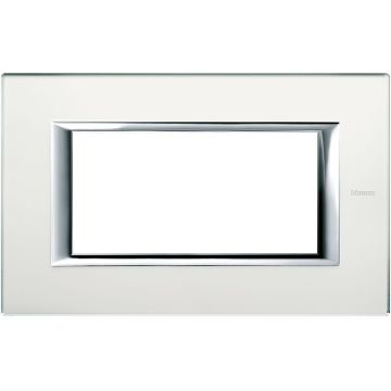 Bticino axolute - placca vetro 4P 4 posti colore specchio acidato HA4804VSA Bticino axolute - placca vetro 4P 4 posti colore specchio acidato HA4804VSA