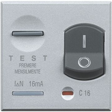BTICINO axolute HC4305/16 - interruttore magnetotermico differenziale 1P+N 16A 10mA 2 moduli