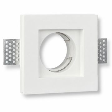 KOSOOM C1030F Portafaretto Quadrato in Gesso Slim da Incasso Verniciabile GU10 MR16