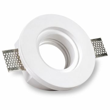 KOSOOM C1030Y Portafaretto in Gesso Rotondo Ø100mm Slim da Incasso Verniciabile GU10 MR16
