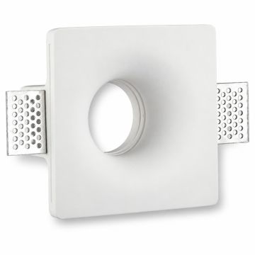 KOSOOM C1245F Porta faretto da incasso quadrato verniciabile per gesso GU10 MR16
