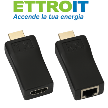 ETTROIT extender 30mt HDMI a RJ45, per cavo Cat 5e/6, 1080p, Prolunga/adattatore passivo trasmissione fino a 30 m
