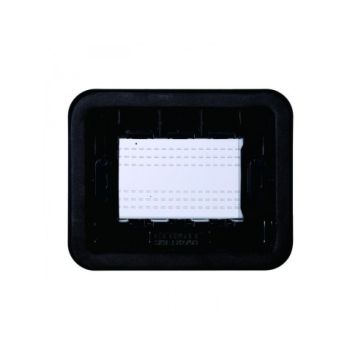 ETTROIT Placca con coperchio 3P IP55 custodia idrobox compatibile Bticino Living colore nero  -  LN2703