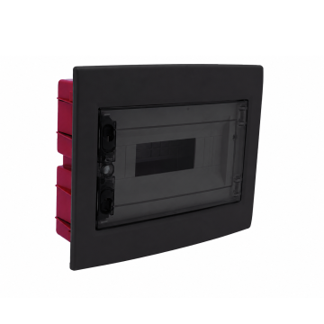 ETTROIT Centralino elettrico da incasso 18 moduli IP40 nero con portello trasparente fumè - DB110918B
