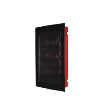 ETTROIT Centralino elettrico da incasso 24 moduli IP40 nero con portello trasparente fumè - DB110924B