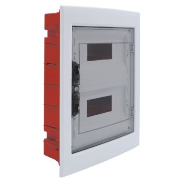 ETTROIT Centralino elettrico da incasso 24 moduli IP40 con portello trasparente fumè grigio RAL 7030 - DB110924