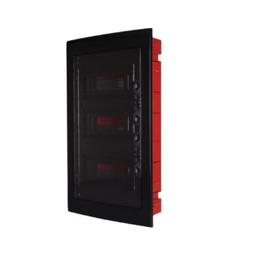 ETTROIT Centralino elettrico da incasso 36 moduli IP40 nero con portello trasparente fumè - DB110936B