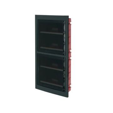ETTROIT Centralino elettrico da incasso 72 moduli IP40 nero con portello trasparente fumè - DB110972B