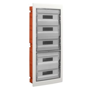 ETTROIT Centralino elettrico da incasso 90 moduli IP40 con portello trasparente fumè grigio RAL 7030 - DB110990